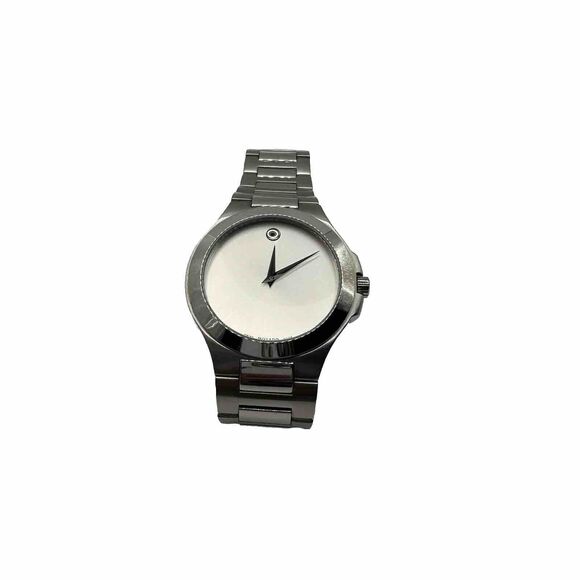 Movado Men's Sapphire  Stainless Steel Watch With Concave Dot Museum Dial Silver - Picture 1 of 8
